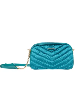 Carlo Colucci Taske, Dame, Blå, ONE SIZE, Uld, Velour Crossbody Taske Elegant Stil