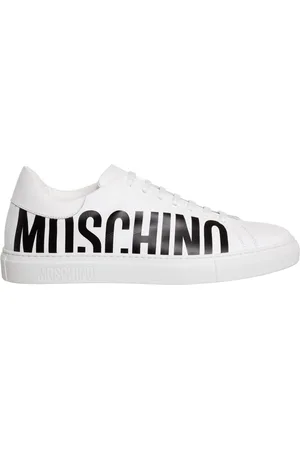Moschino Sko, Herre, Hvid, 44 EU, Uld, Mønstret Plain Serena Sneakers