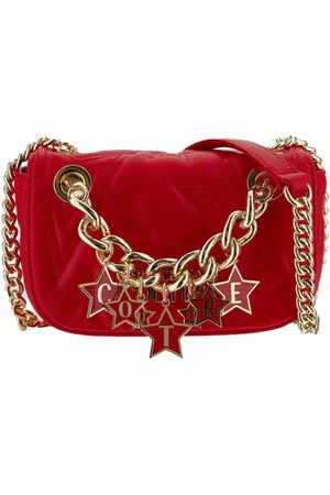 VERSACE Taske, Dame, Rød, ONE SIZE, Uld, Skuldertaske med synligt logo
