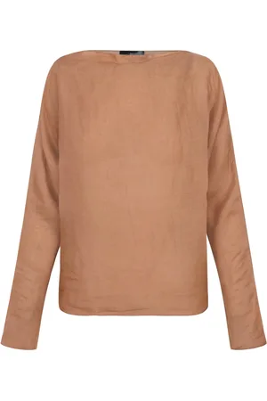 Cortana Bluser & Skjorter, Dame, Brun, L, Uld, Ramie Top
