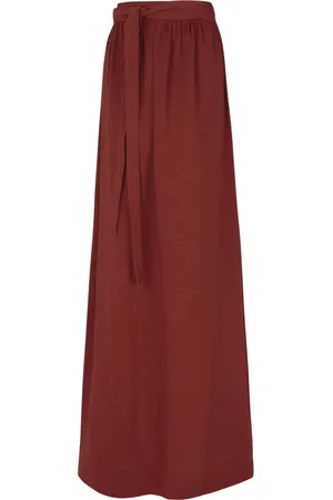 Cortana Nederdel, Dame, Rød, S, Linned, Rød Linned Maxi Nederdel