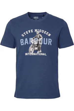 Barbour Top, Herre, Blå, L, Bomuld, Speedway T-Shirt Vasket Kobolt