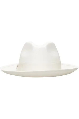 Borsalino Tilbehør, Dame, Hvid, M, Strå Panama Hat med Bånd