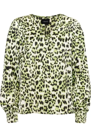 Liberté Bluser & Skjorter, Dame, Flerfarvet, XL, Polyester, Leopard Print V-Neck Bluse