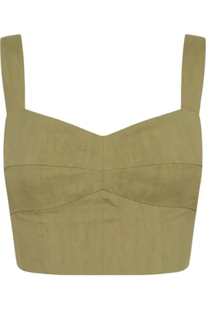 Cortana Top, Dame, Grøn, S, Pistacie Bustier Top med Brede Stropper