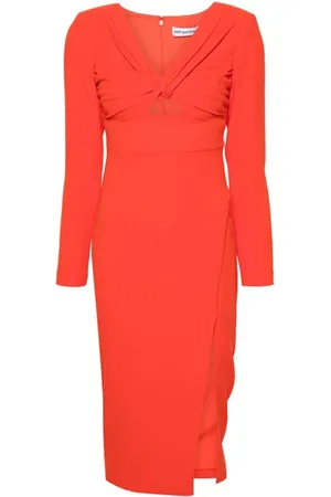 Self-Portrait Kjole, Dame, , 3XS, Uld, V-Neck Midi Kjole