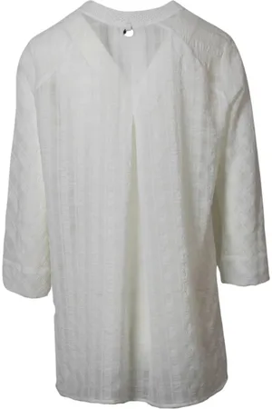 High Bluser & Skjorter, Dame, , S, Uld, Hvid Rund Hals Bluse