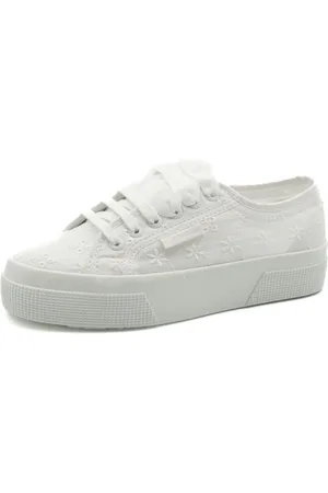 Superga Sko, Dame, Hvid, 37 EU, Uld, Blomst Sangallo Hvide Sko