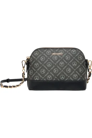 Carlo Colucci Taske, Dame, Flerfarvet, ONE SIZE, Uld, Stilfuld Logo Print Skuldertaske