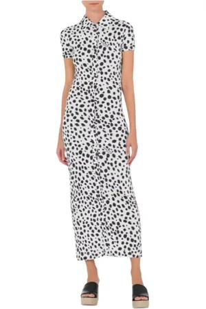 Moschino Kjole, Dame, Flerfarvet, M, Leopard Skjortekjole