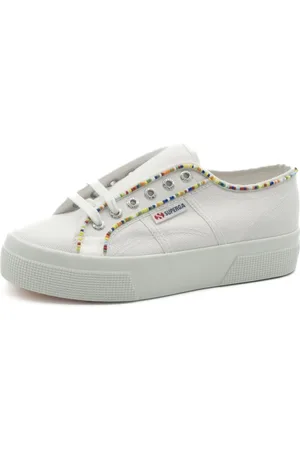 Superga Sko, Dame, Hvid, 41 EU, Multifarvede Perler Damesko 2740