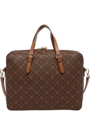 Carlo Colucci Taske, Herre, Brun, ONE SIZE, Professionel Business Taske med Logo Print