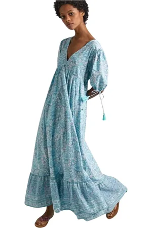Pepe Jeans Kjole, Dame, Flerfarvet, L, Bomuld, Blomstret Bomuld Maxi Kjole
