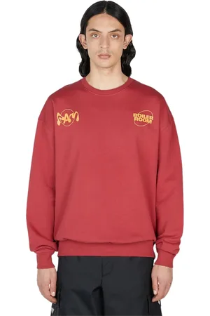BOILER ROOM Sweathshirts & Hoodies, Herre, Rød, L, Bomuld, Logo Print Sweatershirt