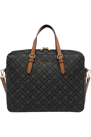 Carlo Colucci Taske, Herre, Sort, ONE SIZE, Professionel Business Taske med Logo Print