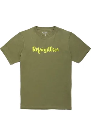 RefrigiWear Top, Herre, Grøn, 2XL, Bomuld, Bomulds T-shirt med Kontrast Logo