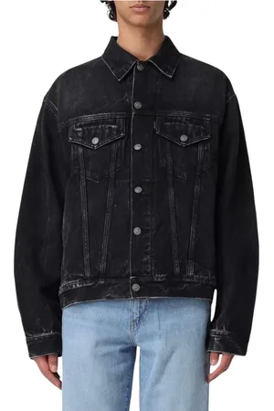 haikure Jakke, Herre, Sort, M, Denim, Stone Washed Denim Jakke