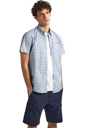 Pepe Jeans Skjorte, Herre, Flerfarvet, S, Bomuld, Blomstret Bomuldsskjorte