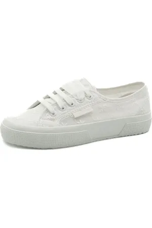 Superga Sko, Dame, Hvid, 36 EU, Uld, Blomstret Sangallo Damesko