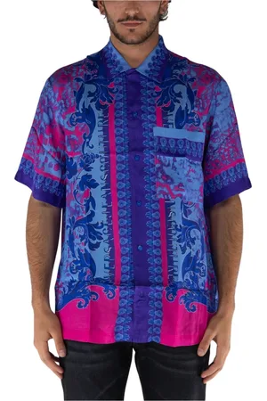 VERSACE Skjorte, Herre, Flerfarvet, L, Bomuld, Animalier Skjorte