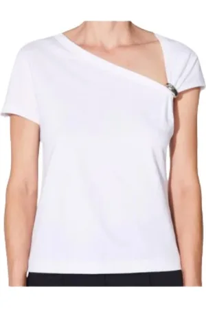 BARBARA BUI Top, Dame, Hvid, S, Bomuld, Hvid Jersey Mode T-shirt