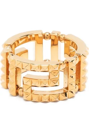 VERSACE Tilbehør, Herre, Gul, 58 MM, Uld, Guld Tone Greca Spike Ring