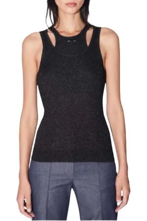 BARBARA BUI Top, Dame, Sort, M, Elegant Sort Mesh Top