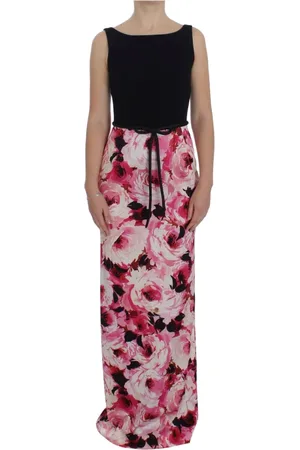 Dolce & Gabbana Kjole, Dame, Flerfarvet, S, Uld, Blomstret Elegance Sheath Lang Kjole