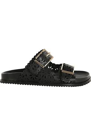 Twin-Set Sko, Dame, Sort, 36 EU, Læder, Sort To Stropper Sandal