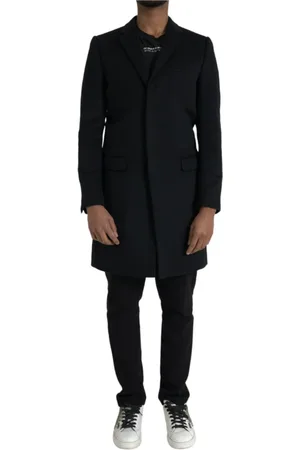 Dolce & Gabbana Frakke, Herre, Sort, S, Cashmere, Sort Trench Coat Jakke