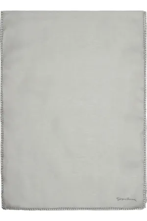 Giorgio Armani Tilbehør, Dame, Grå, ONE SIZE, Organza, Lys Grå Silke Organza Broderet Tørklæde