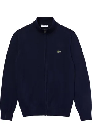 Lacoste Strik, Herre, Blå, 3XL, Bomuld, Zip Bomuld Pullover Stilfuldt Design