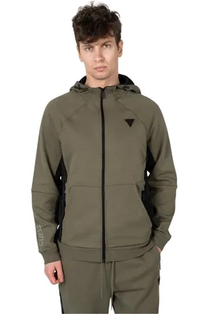 Guess Sweathshirts & Hoodies, Herre, Grøn, S, Bomuld, Klassisk Hættetrøje