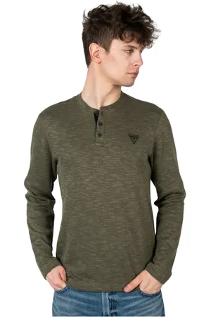 Guess Top, Herre, Grøn, S, Bomuld, Klassisk Langærmet Skjorte