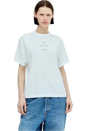 SONG FOR THE MUTE Top, Dame, Hvid, XL, Bomuld, Logo Print Bomuld T-Shirt