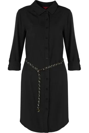 Guess Kjole, Dame, Sort, XS, Skjortekjole med krave