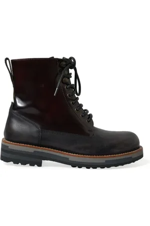 Dolce & Gabbana Sko, Herre, Sort, 41 1/2 EU, Læder, Bi-Color Læder Mid Calf Støvler