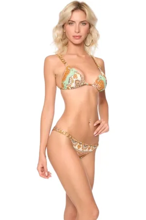 MISS BIKINI Badetøj, Dame, Flerfarvet, XL, Uld, Kashmir Kæde Trekant Guld