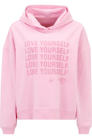 Betty Barclay Sweathshirts & Hoodies, Dame, Lyserød, M, Bomuld, Hættetrøje med Statement Print