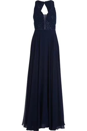 Vera Mont Kjole, Dame, Blå, M, Chiffon, Paillet Aftenkjole