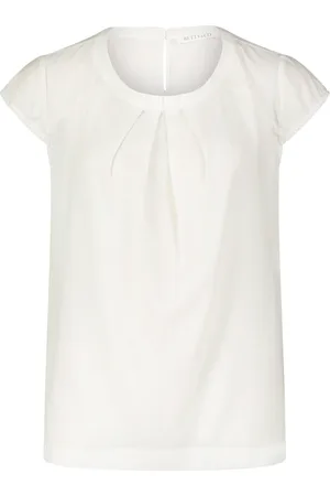 Betty & Co Bluser & Skjorter, Dame, Hvid, M, Uld, Elegant kortærmet bluse
