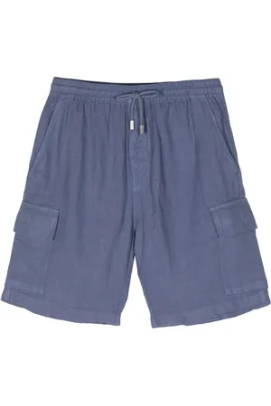 Vilebrequin Shorts, Herre, Blå, S, Linned, Linned Cargo Shorts med Lommer