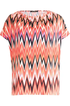 Betty Barclay Bluser & Skjorter, Dame, Flerfarvet, 2XL, Vandfaldsprintskjorte Zigzag Mønster