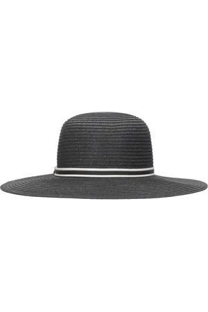 Borsalino Tilbehør, Dame, Sort, M, Sort stråhat med bånd