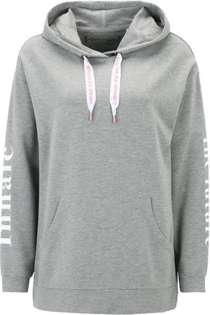 Betty Barclay Sweathshirts & Hoodies, Dame, Grå, L, Bambus, Hættetrøje med Statement Print