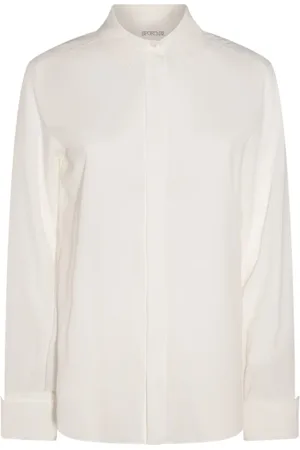 Sportmax Bluser & Skjorter, Dame, Hvid, M, Hvid Skjorte Regular Fit Button-Down Krave