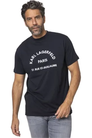 Karl Lagerfeld Top, Herre, Sort, M, Bomuld, Navy Blue T-shirt 21 St-Guillaume