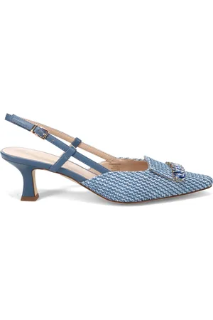 Tosca Blu Sko, Dame, Blå, 36 EU, Læder, Blå Læder Slingback Hæle