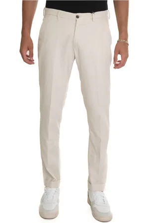 corneliani Bukser, Herre, Hvid, 3XL, Bomuld, Slim Fit Stone Washed Chino Bukser