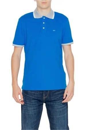 GAS Top, Herre, Blå, L, Bomuld, Lysblå Polo Shirt Korte Ærmer